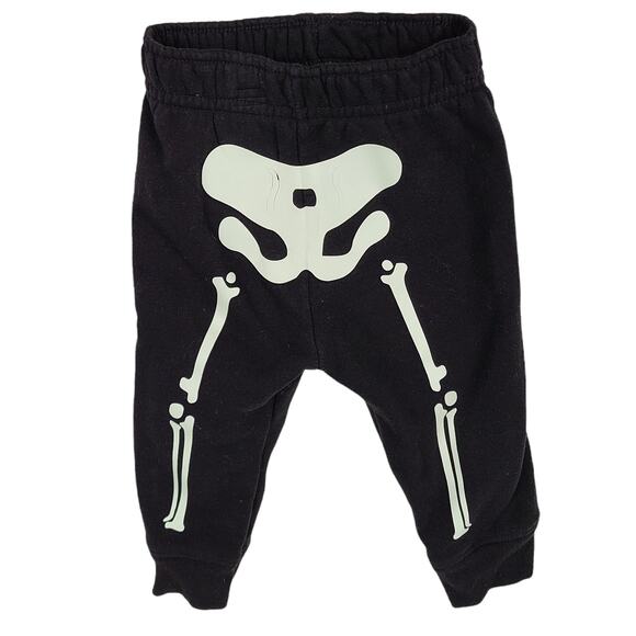 Garanimals black glow in the dark skeleton tee shirt sweatpants 6-9 months - Picture 6 of 11